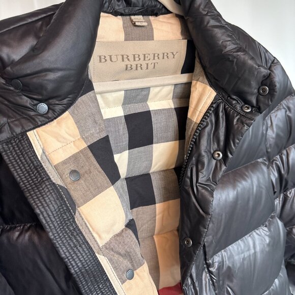 Burberry Men's Duck Down Quilted Puffer Black Jacket Size Large - Picture 4 of 11